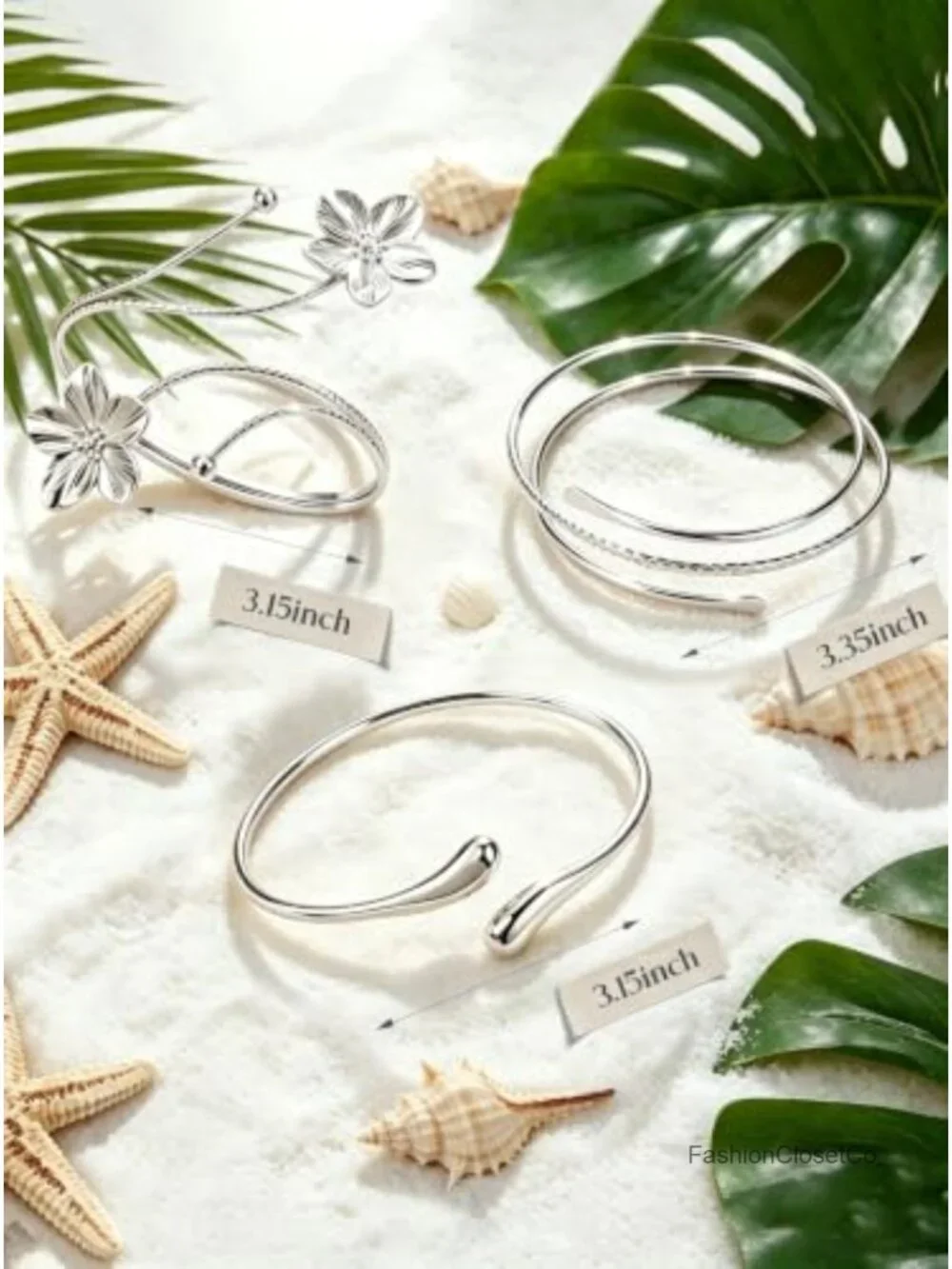3Pcs Arm Jewelry Upper Arm Bracelet Gold Silver Arm Cuff Flower Coil Adjustable